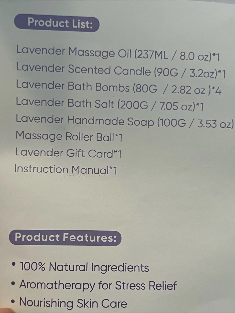 BNLCD NIB Lavender Spa Gift Set-10 items